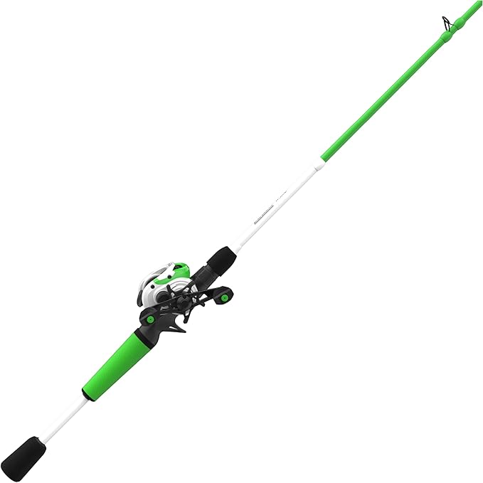 Zebco Roam Baitcast Reel and Fishing Rod Combo, 6-Foot 6-Inch 2-Piece Fiberglass Fishing Pole with Split-Grip MaxTac Rod H...
