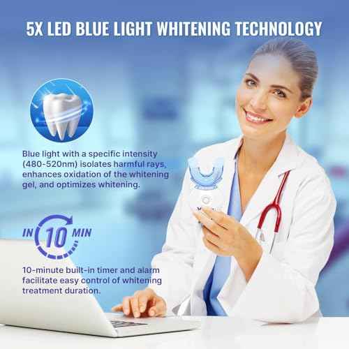Whitebite Pro Teeth Whitening Kit for Sensitive Teeth | 4 Whitening Gels & 2 Remineralizing Gels | LED Light System for Fast Results | Professional Dental Grade | Enamel Safe