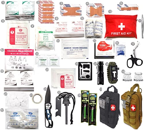 Galaxy 251 Pcs First Aid Kits for Survival Emergency Trauma Military Tactical Medical Hunting Camping Hiking Fishing IFAK ...