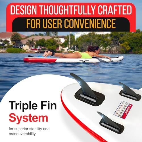 MATA MATA 10' Stand Up Paddle Board with Premium SUP Accessories & Backpack Non-Slip Deck Waterproof Bag Leash Paddle and ...