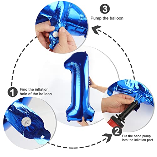6 Balloon Number 40 Inch, 6 7 Birthday Decorations, 6 Year Old Birthday Balloon for Boy Girl, Navy Blue 16 26 60 65 Number...