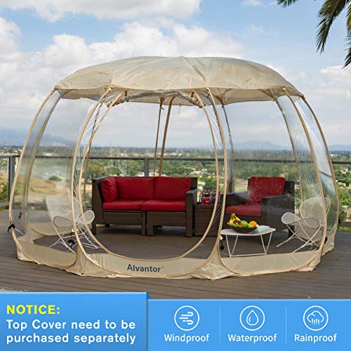 Alvantor® Pop Up Bubble Tent® - 15’ x 15’ Instant Igloo Tent® - 12-15 Person Screen House for Patios - Large Oversize Weat...