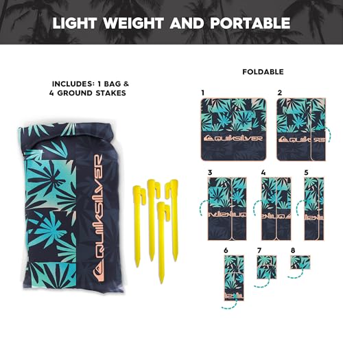 Quiksilver Sand-Free Beach Mat – Large Waterproof Outdoor Picnic Blanket, Lightweight Foldable Mat for Beach, Camping, Par...