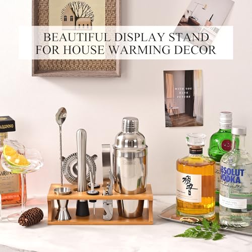 Bartender Kit Cocktail Shaker Set with Stand Bar Tool Bar Set for Drink Mixing Home Bartending Kit 11-Piece Bar Cart Acces...