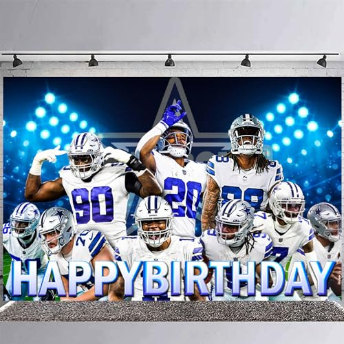 Cowboys of Dallas Backdrop 5x3 Vinyl Dallas Football Birthday Party Supplies Photography Background Picture Photoshoot Cak...