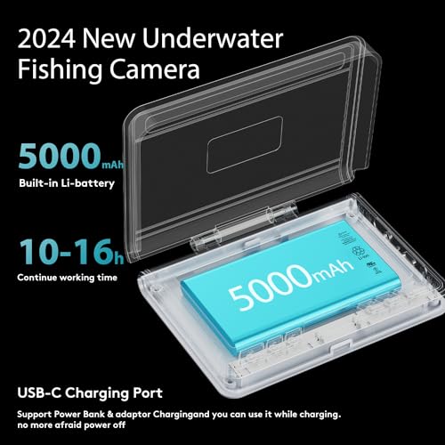 FourQ Underwater Fishing Camera,Fishing Camera Ice vexilar Fish find 4.3 inch HD Display Screen Underwater W/ 5000mah Li-B...
