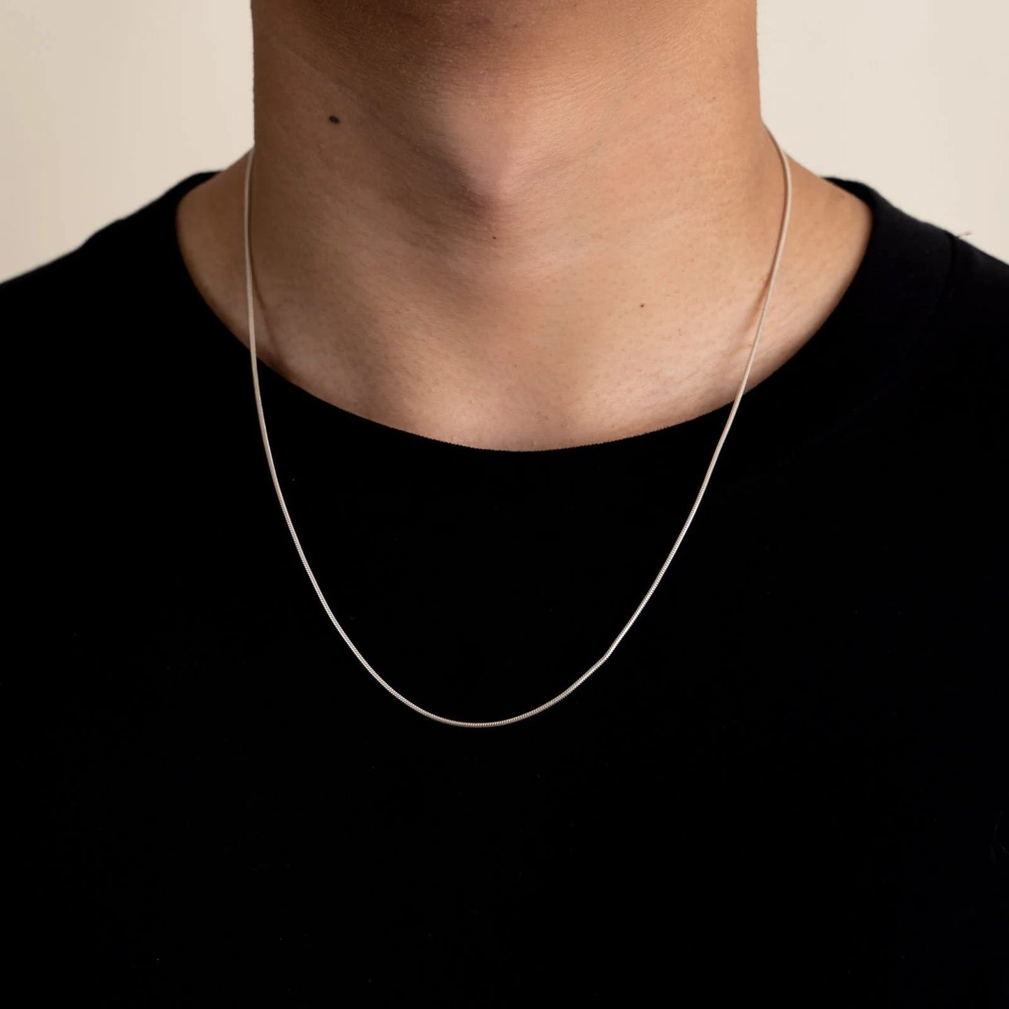ARGENTO REALE 1MM- 2MM Sterling Silver Round Snake Chain Necklace- Solid Sterling Silver Italian Chain For Pendants, Flexible 92