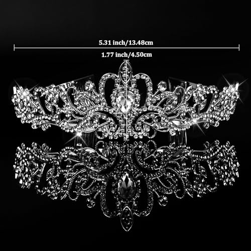 Araluky Crystal Tiara Crown Headband Princess Elegant Tiara with Combs for Women Young Ladies Bridal Wedding Prom Birthday...