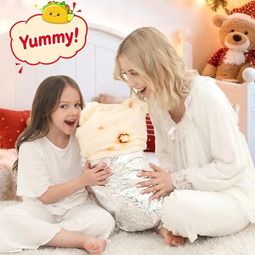 CASOFU Burrito Tortilla Throw Blanket 71 inches for Adult Kids, Novelty Tortilla Wrap Blanket Funny Gifts for Women Men Te...