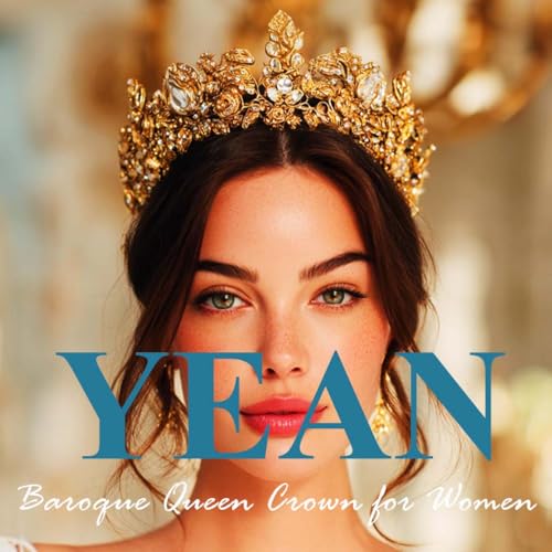 Yean LED Baroque Rhinestone Crowns and Tiaras Ligth Up Gold Bridal Queen Crown Crystal Wedding Party Tiara Headband for Women