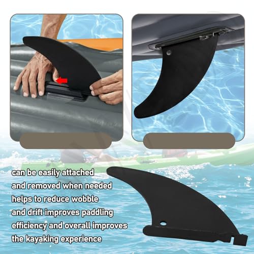 MWEDP 12181 Skeg Fin Rudder for Intex Inflatable Kayak Boats Challenger K1(68305EP), K2 (68306EP 68307EP), Excursion Pro (...