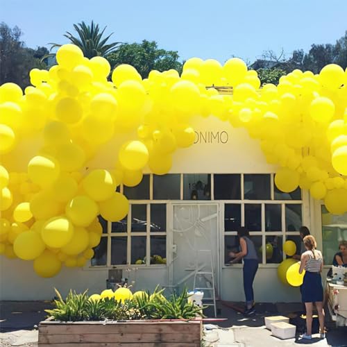 PartyWoo Yellow Balloons 50pcs 12 Inch Yellow Latex Helium Balloons for Birthday Baby Shower Graduation Sunflower Annivers...