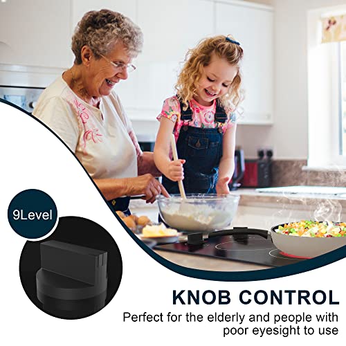 Karinear 110v Electric Cooktop 2 Burners, 12'' Electric Stove Top with Plug in, Knob Control Countertop & Built-in Ceramic...