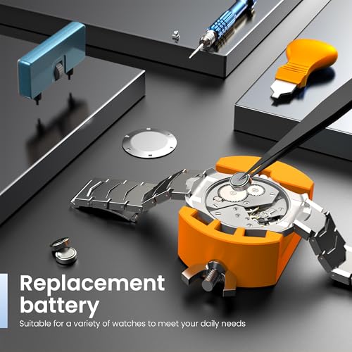 JOREST Watch Repair Kit for Battery Replacement & Link Removal, Resizing &Opener, Watch Repair and Cleaning Screwdriver Se...