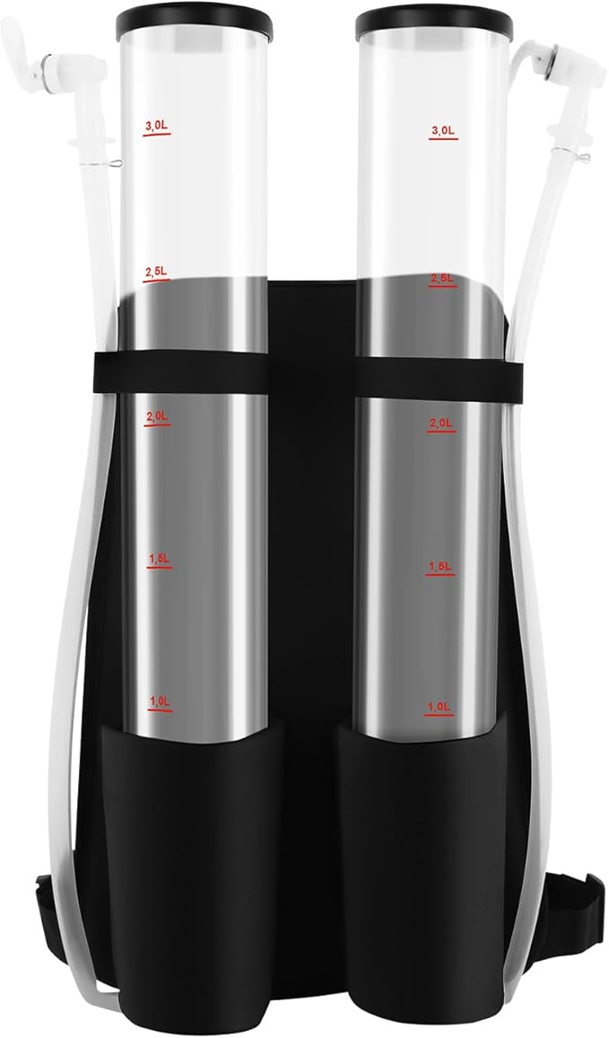 6L Dual Backpack Beer Dispenser, Double 3L Beverage Tower with Taps & Tubes | Portable Party Drink Backpack for Beer Juice...