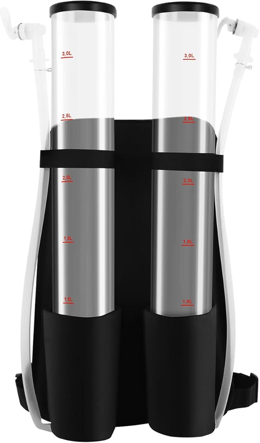 6L Dual Backpack Beer Dispenser, Double 3L Beverage Tower with Taps & Tubes | Portable Party Drink Backpack for Beer Juice...