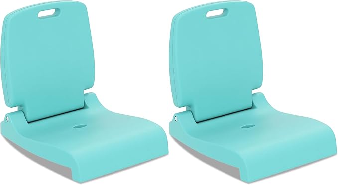 Goplus Poolside Chair for Edge of Pool, Foldable Portable Flip Seat w/Back Support & 2 Handles, Lightweight Outdoor Camping Chair for Stadium, Tailgating, Fishing, Boats, Beach (Mint Green, 2 Packs)