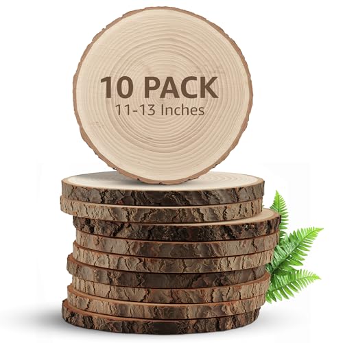 KARAVELLA Large Wood Slices for Centerpieces – Wood Centerpieces for Tables, Rustic Wedding Centerpiece, Natural Wood Slab...