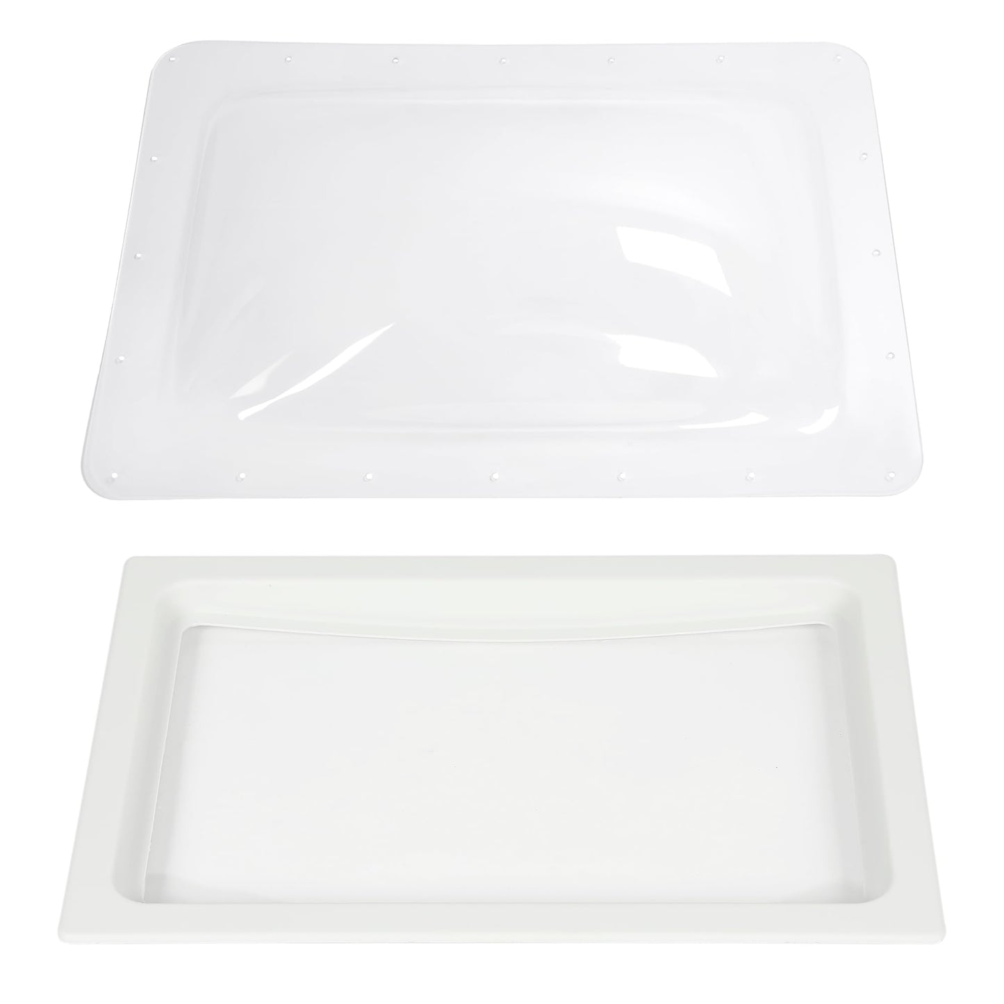 HECASA RV Skylight Replacement Bundle, White Outer Dome 18" x 26" (Fits 14" x 22" Openings) + Inner Dome 14" x 22" (2PCS) for Camper, Motorhome & RV Shower