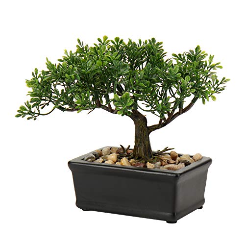 Artificial Bonsai Tree Juniper Faux Plants Indoor Small Fake Plants Decor with Ceramic Pots for Home Table Office Desk Bat...