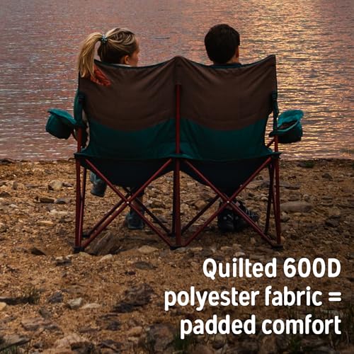 Kelty Loveseat Oversized 2-Person Heavy Duty Folding Camp Chair, Double Seat for Soccer Games, Tailgating, Beach Days (Reg...