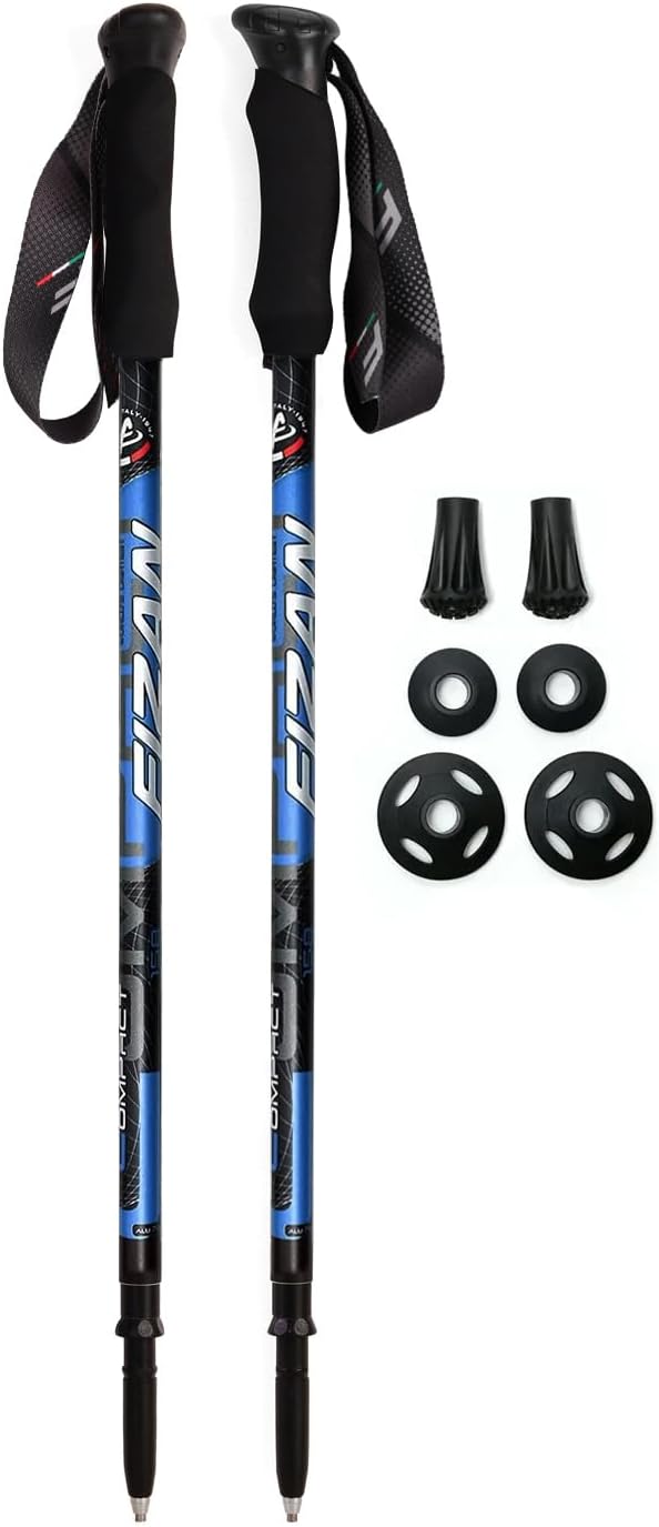 Fizan Compact 3 Trekking Poles – 5.6 oz Ultralight, Backpacking, Thru Hiking Poles, Adjustable, Collapsible, Customized Fi...