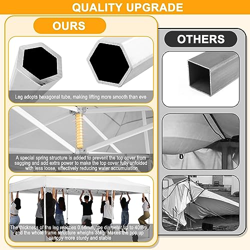 HOTEEL 10x20 Heavy Duty Pop Up Canopy Tent with Sidewalls, Commercial Outdoor Canopy Tents for Parties Event Wedding with ...