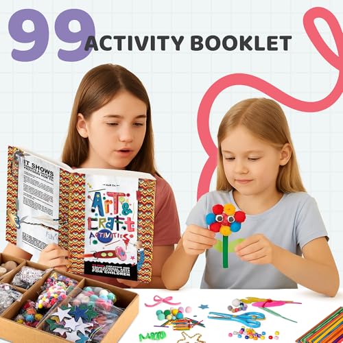 A&R CO. 3000+ Pcs Arts and Crafts Supplies & Materials for Kids - Ultimate Bulk Craft Kit for Boys & Girls with 99 Activit...