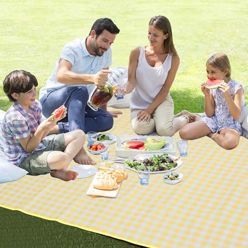 HX&OD Outdoor Picnic Blanket 80"X80" Picnic Mat Extra Large Camping Blanket Beach Blanket Foldable Waterproof Sand Mat Hik...