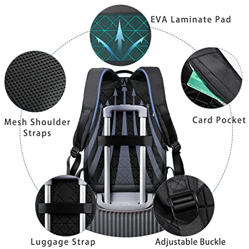 hk Backpack for Men Business Slim Backpack with USB Charger Computer Lightweight Anti-theft Travel Backpacks 15.6 inch Wat...