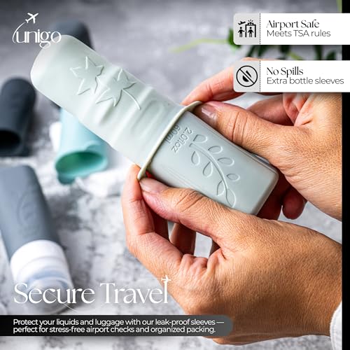 unigo 30pack Full Set TSA Approved Travel Bottles for toiletries, Travel Size Containers for Toiletries, Refillable Leakpr...