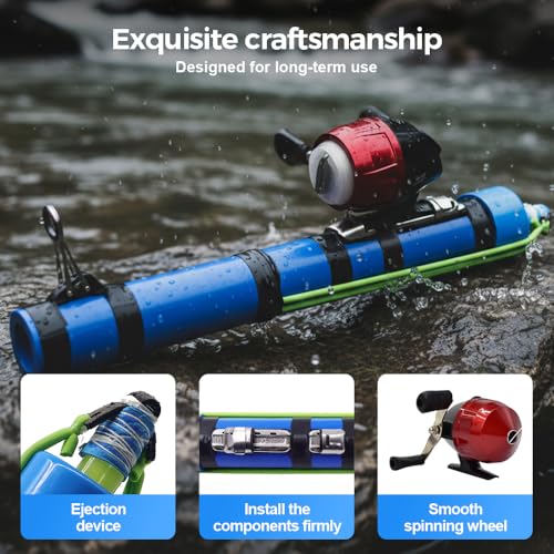 Fishing Catapult Rod, 2026 New Slingshot Casting Tool or Outdoor Adventures, Fishing Pole with Adjustable Latex Tubes & Er...