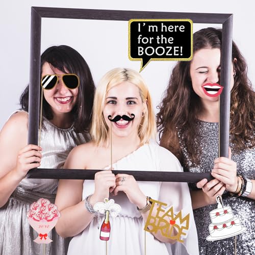 Kotbs 52pcs Wedding Photo Booth Props, Bachelorette Party Photo Booth Prop Kit for Bridal Shower, Engagement and Valentine...