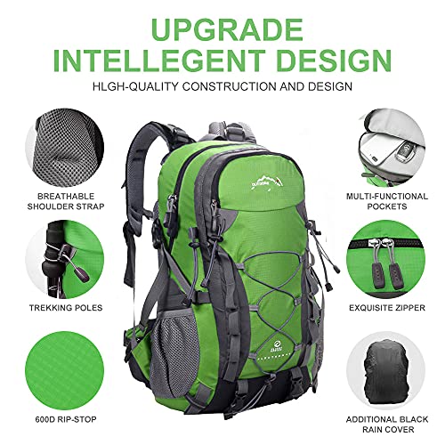 INOXTO lightweight Hiking Backpack 35L/40L Hiking Daypack with Waterproof Rain Cover for Travel Camping Outdoor Men and Women