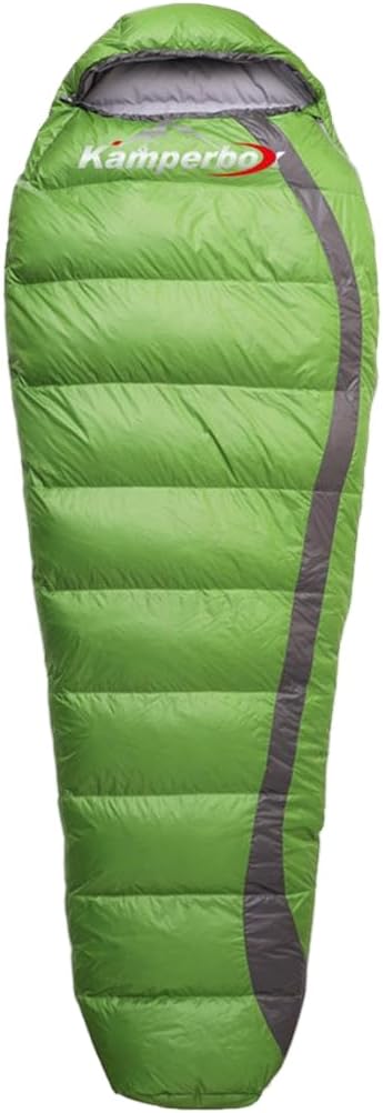 Kamperbox Outdoor Camping Down Sleeping Bag, Mummy Shape, 1000g Grey Down Fill, Waterproof Winter Warm, 20D Nylon Shell, ...