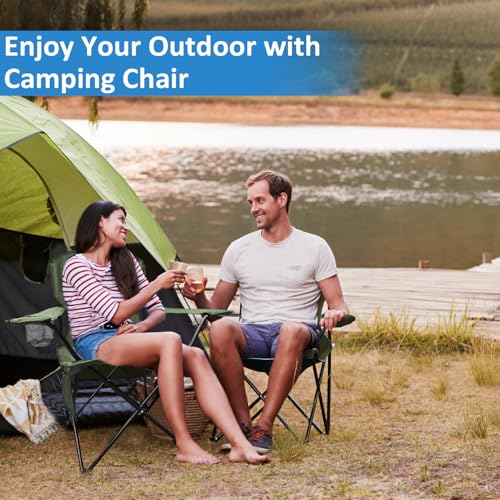 VOYSIGN Camping Folding Chair with Cup Holder & Storage Pocket - 5.5lbs Lightweight, 225lb Capacity Portable Camp Chairs f...