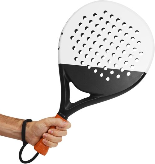 LAPAT Padel Racket with Cover Bag - Carbon Surface with EVA Memory Foam- Paddle Tennis Racquets Lightweight (White) POP Tennis