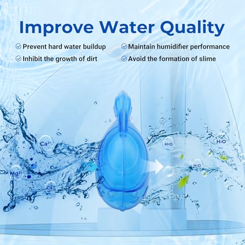 Funmit Humidifier Cleaning Fish, 12 Pack Humidifier Cleaner for Humidifiers and Fish Tanks, Purifies Water, Prevents Hard ...