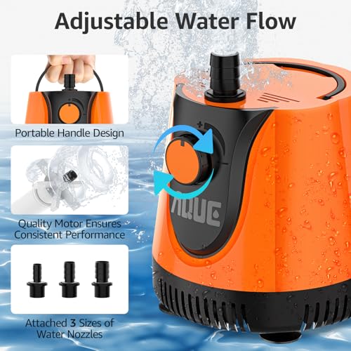AQUE 360° All-round Water Intake Submersible Pump. It is suitable for fish tanks, ponds, aquariums and hydroponic systems....