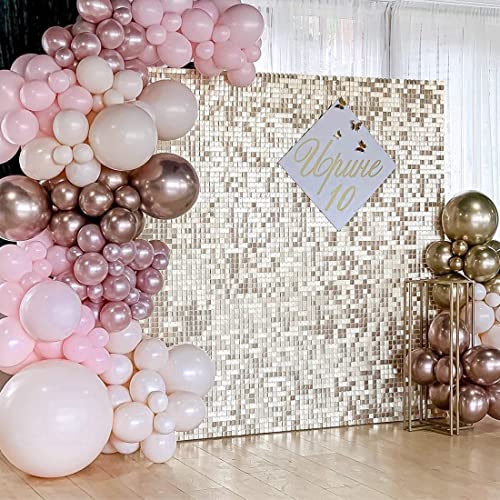 LJIE-House Light Gold Sequin Backdrop Shimmer Wall Backdrop 3ftx4ft Photo Backdrops for Birthday Anniversary Wedding Engag...