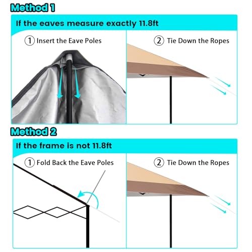 Canopy Replacement Top Cover with Air Vents for 12x12 Pop up Canopy Tent, Fit for 12x12 Pop up Gazebo, Waterproof & Anti-U...
