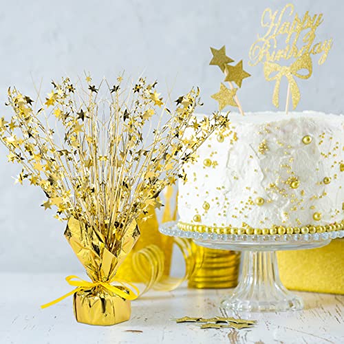 Crowye 26 Pcs Metallic Foil Spray Centerpiece Christmas Party Star Table Decoration Burst Metallic Table Centerpieces for ...