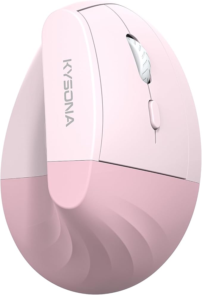 KYSONA EM18 Wireless Ergonomic Vertical Mouse, Ergo Design, Bluetooth Cordless Mouse, Silent Click, 5-Level Adjustable DP...