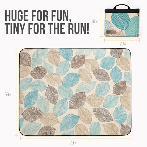 High Stream Gear Picnic Blanket Waterproof Foldable – 2-in-1 Picnic Mat and Bag, Large Outdoor Beach Mat, Compact & Portab...