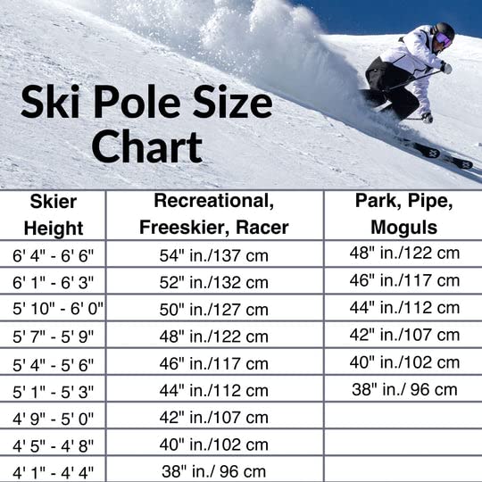 Zipline Lollipop 14.0 Graphite Carbon Composite Ski Poles – Lightweight, Durable, All-Mountain – Ergonomic Grip, Vibration...