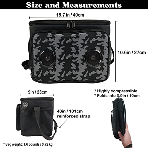 Beemojo Insulated Cooler Bag Bluetooth Speakers 24 cans 2 gallons Food Drinks | Rechargeable Battery Supports iOS & Androi...