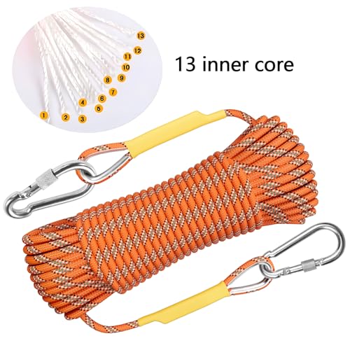 X XBEN Outdoor Climbing Rope 10M(32ft) 20M(64ft) 30M(96ft) 50M(160ft) 70M(230ft) 152M(500FT) 352M(1000FT) Static Rock Clim...