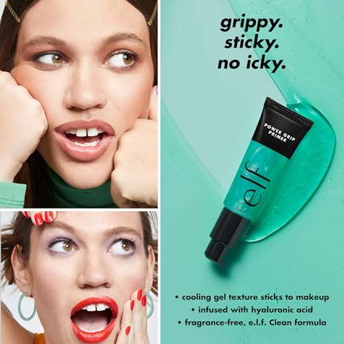 e.l.f. Power Grip Primer, Gel-Based & Hydrating Face Primer For Smoothing Skin & Gripping Makeup, Moisturizes & Primes, 0....
