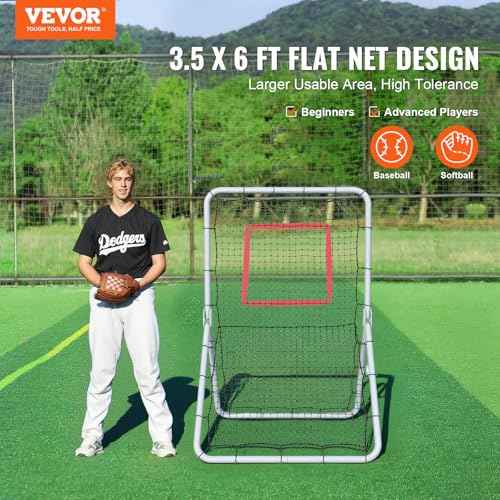 VEVOR Baseball and Softball Rebounder Net, PitchBack Baseball Pitching Nest, 3-Way Baseball, Softball Pitchback Net, Fielding Trainer, Bounce Back Net for Fielding/Throwing Practice