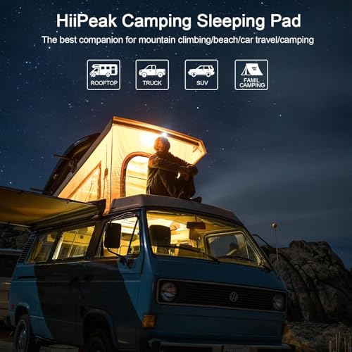 HiiPeak Sleeping Pad for Camping- Ultralight Inflatable Sleeping Mat with Built-in Foot Pump, Upgraded Durable Compact Cam...